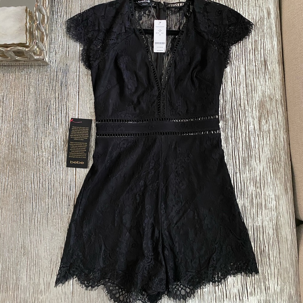 Bebe Black Lace Romper